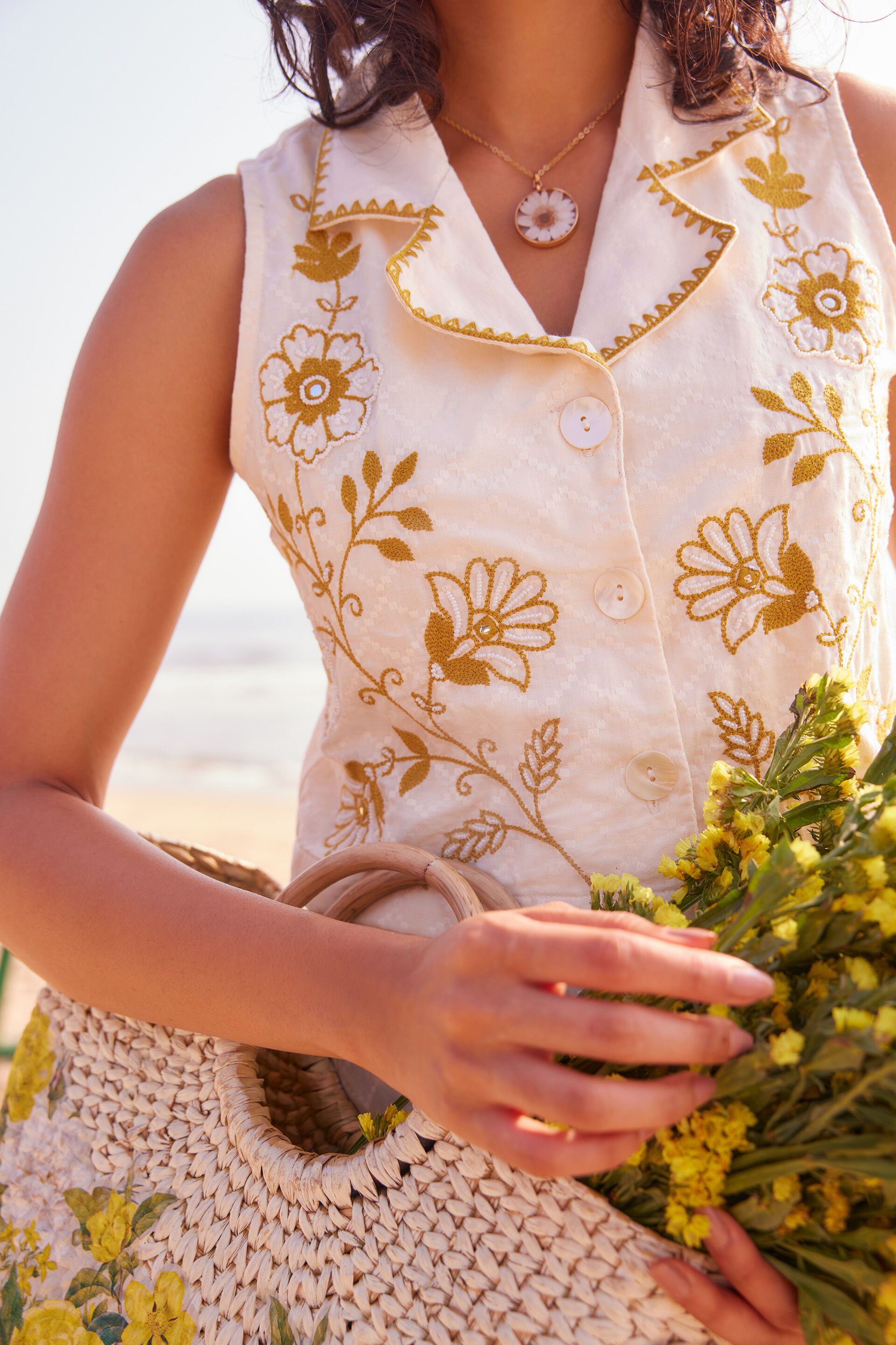 Petal Pop Skirt Set, Off White, image 6